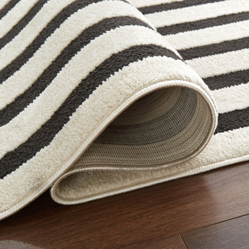 Lavin Rugs T9016 Optika 6'7" x 9'6" Geo Rug, Cream Black/White