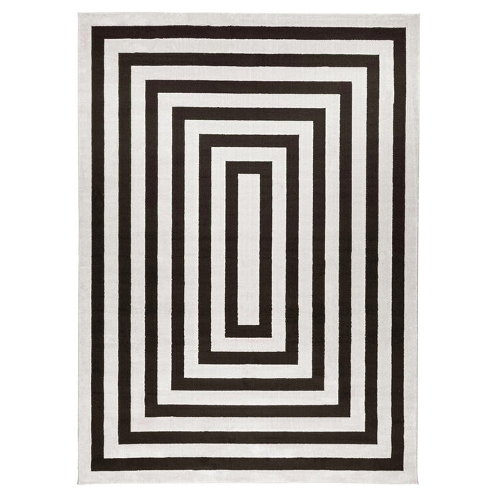 Lavin Rugs T9016 Optika 7'10" x 10'10" Geo Rug, Cream Black/White - T9016-0811