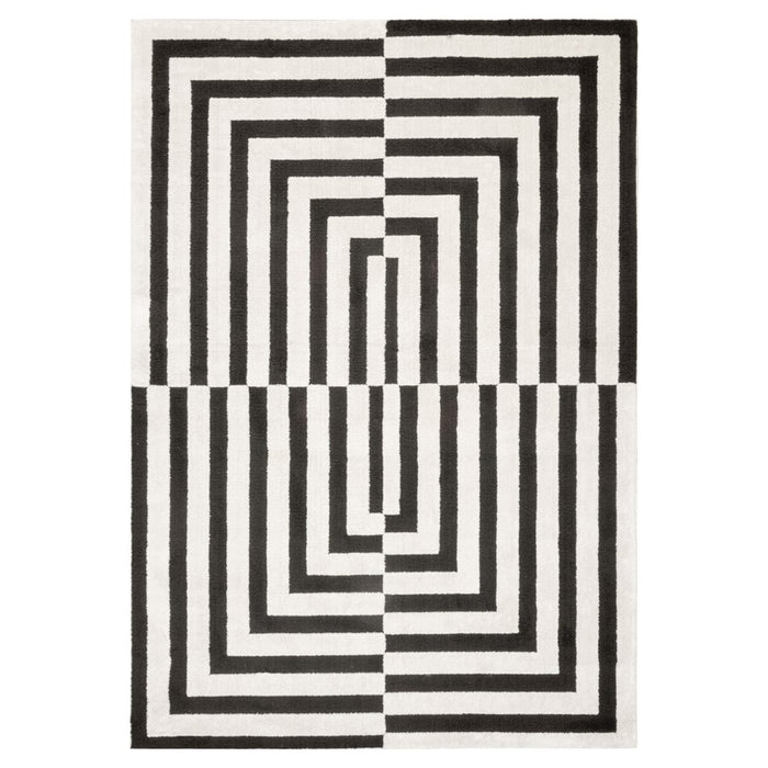 Lavin Rugs T9017 Optika 6'7" x 9'6" Geo Rug, Cream Black/White - T9017-0609