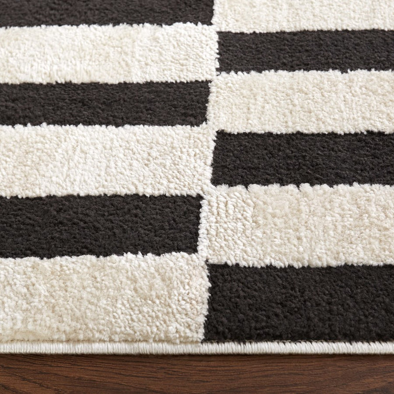 Lavin Rugs T9017 Optika 6'7" x 9'6" Geo Rug, Cream Black/White