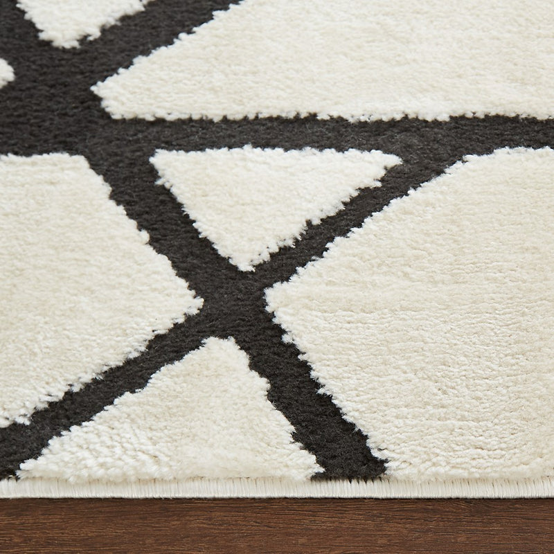 Lavin Rugs T9018 Optika 2' x 3' Linear Geo Rug, Cream Black/White