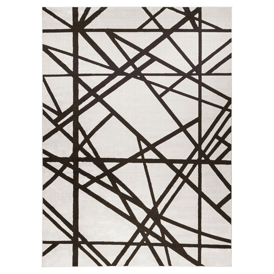 Lavin Rugs T9018 Optika 5'3" x 7'6" Linear Geo Rug, Black/White - T9018-0507