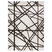 Lavin Rugs T9018 Optika 6'7" x 9'6" Linear Geo Rug, Black/White - T9018-0609