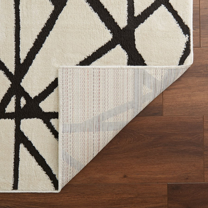Lavin Rugs T9018 Optika 7'10" x 10'10" Linear Geo Rug, Black/White