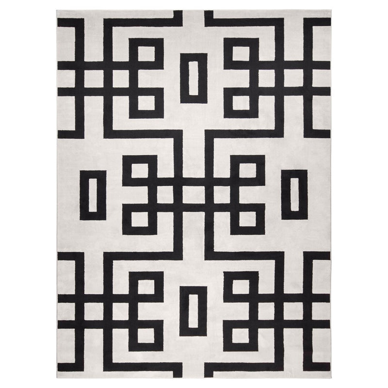 Lavin Rugs T9020 Optika 6'7" x 9'6" Geo Rug, Cream Black/White - T9020-0609