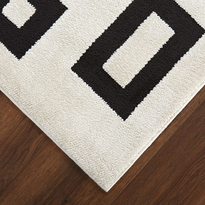 Lavin Rugs T9020 Optika 6'7" x 9'6" Geo Rug, Cream Black/White