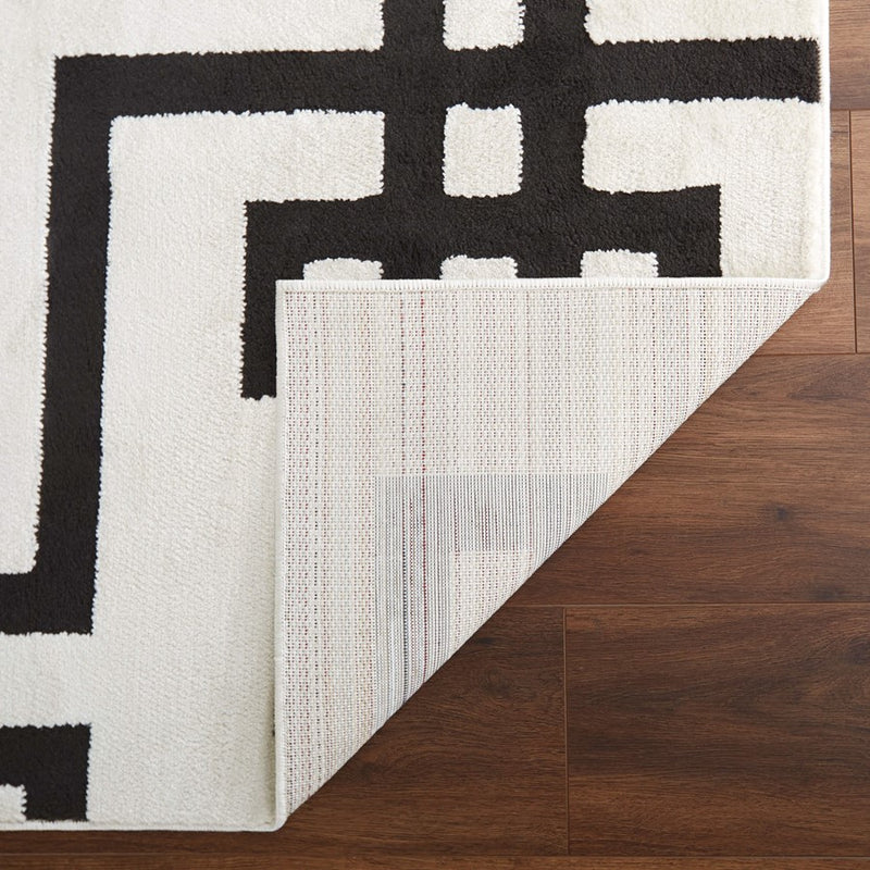 Lavin Rugs T9020 Optika 6'7" x 9'6" Geo Rug, Cream Black/White