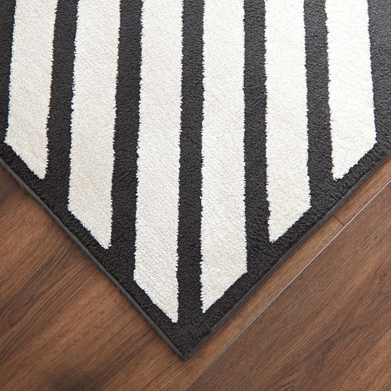 Lavin Rugs T9021 Optika 6'7" x 9'6" Geo Rug, Cream Black/White