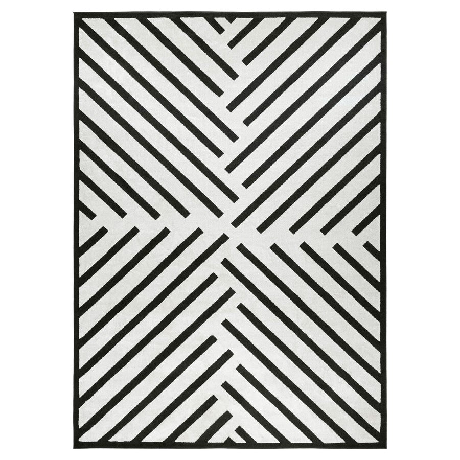 Lavin Rugs T9021 Optika 7'10" x 10'10" Geo Rug, Cream Black/White - T9021-0811