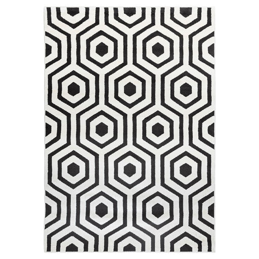 Lavin Rugs T9022 Optika 5'3" x 7'6" Geo Rug, Cream Black/White - T9022-0507