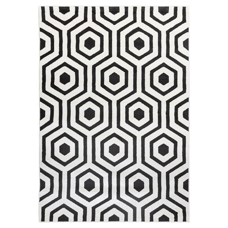 Lavin Rugs T9022 Optika 7'10" x 10'10" Geo Rug, Cream Black/White - T9022-0811