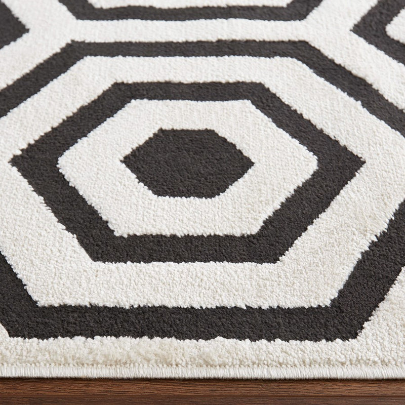 Lavin Rugs T9022 Optika 9'10" x 13'2" Geo Rug, Cream Black/White