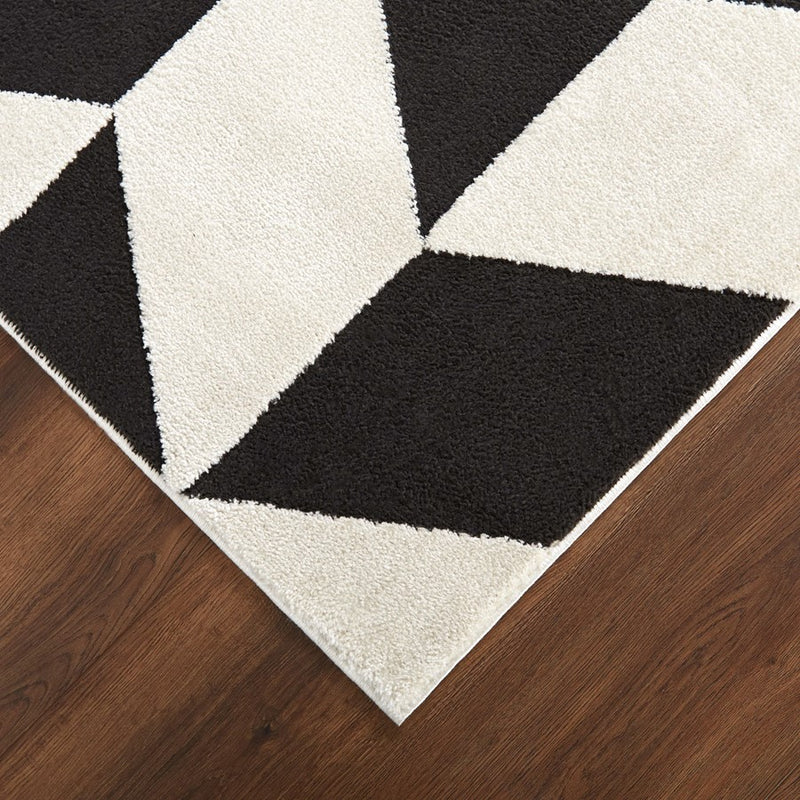 Lavin Rugs T9023 Optika 2' x 3' Chevron Rug, Cream Black/White