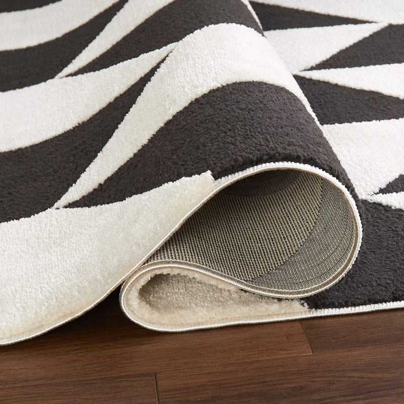 Lavin Rugs T9023 Optika 5'3" x 7'6" Chevron Rug, Cream Black/White
