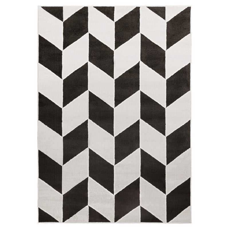 Lavin Rugs T9023 Optika 6'7" x 9'6" Chevron Rug, Cream Black/White - T9023-0609