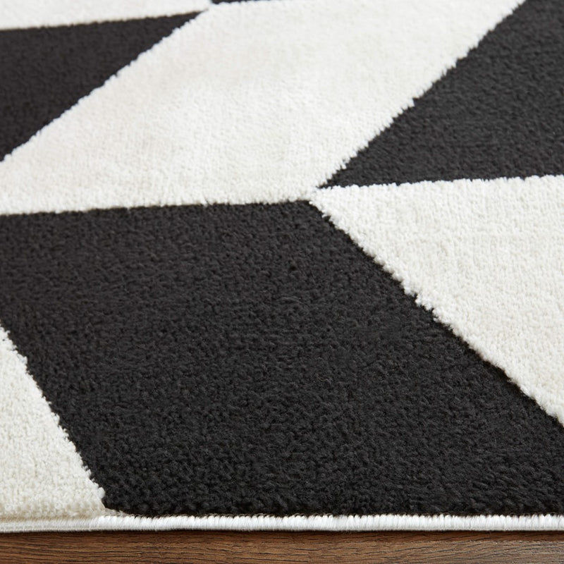 Lavin Rugs T9023 Optika 6'7" x 9'6" Chevron Rug, Cream Black/White