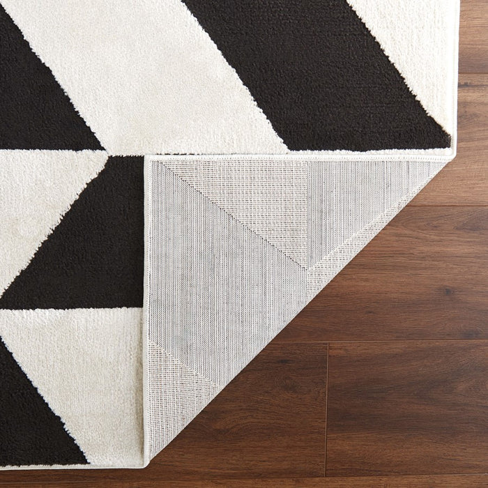 Lavin Rugs T9023 Optika 6'7" x 9'6" Chevron Rug, Cream Black/White