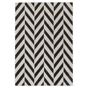 Lavin Rugs T9024 Optika 2' x 3' Chevron Rug, Cream Black/White - T9024-0203