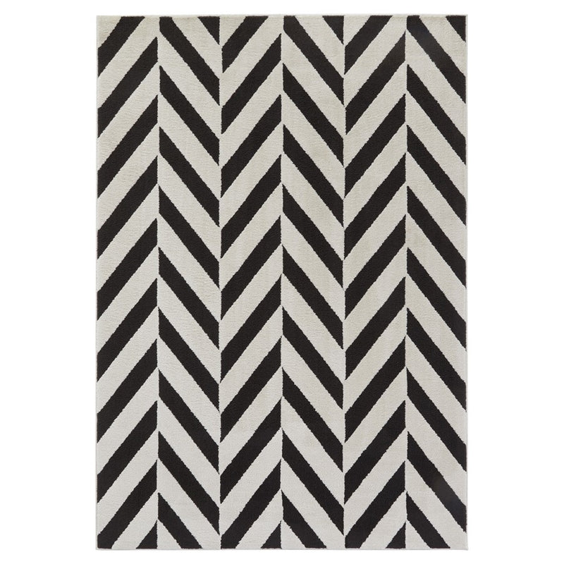 Lavin Rugs T9024 Optika 7'10" x 10'10" Chevron Rug, Black/White - T9024-0811