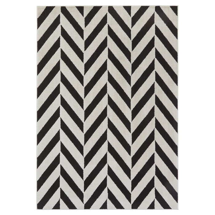 Lavin Rugs T9024 Optika 7'10" x 10'10" Chevron Rug, Black/White - T9024-0811