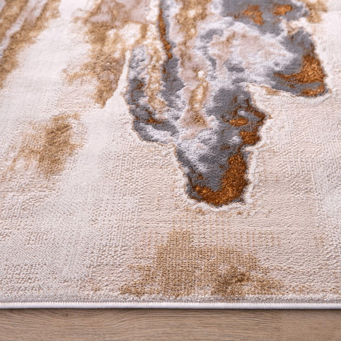 Lavin Rugs T9025 Terra 5'3" x 7'6" Painterly Rug, Cream Gold/Earth