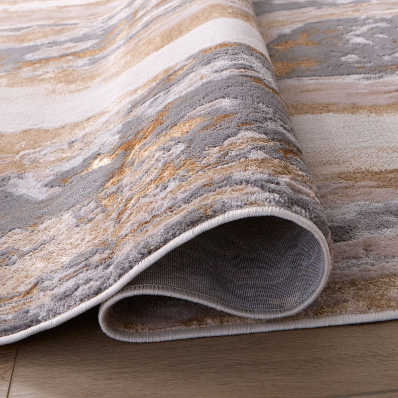 Lavin Rugs T9025 Terra 5'3" x 7'6" Painterly Rug, Cream Gold/Earth