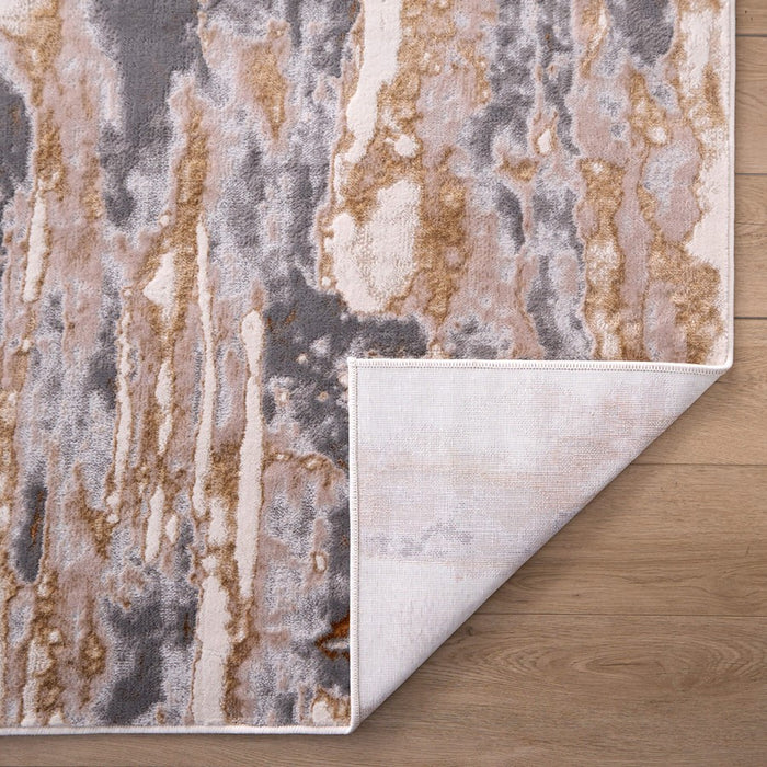 Lavin Rugs T9025 Terra 6'7" x 9'6" Painterly Rug, Cream Gold/Earth