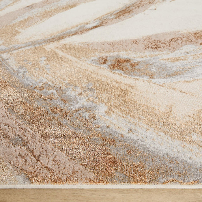 Lavin Rugs T9026 Terra 9'10" x 13'2" Swirl Rug, Cream Gold/Earth