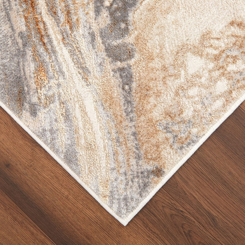 Lavin Rugs T9027 Terra 5'3" x 7'6" Marbled Rug, Cream Gold/Earth