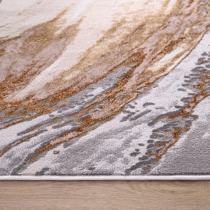 Lavin Rugs T9029 Terra 5'3" x 7'6" Marbled Rug, Cream Gold/Earth