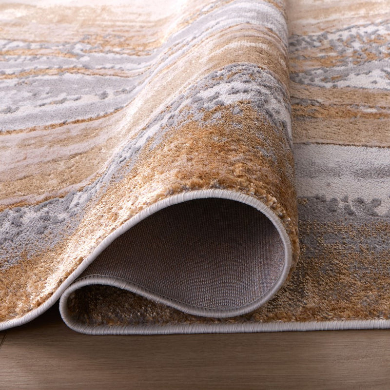Lavin Rugs T9029 Terra 6'7" x 9'6" Marbled Rug, Cream Gold/Earth