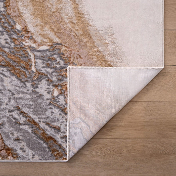 Lavin Rugs T9029 Terra 6'7" x 9'6" Marbled Rug, Cream Gold/Earth