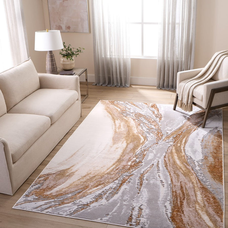 Lavin Rugs T9029 Terra 9'10" x 13'2" Marbled Rug, Cream Gold/Earth