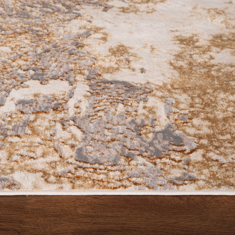 Lavin Rugs T9030 Terra 5'3" x 7'6" Marbled Rug, Cream Gold/Earth
