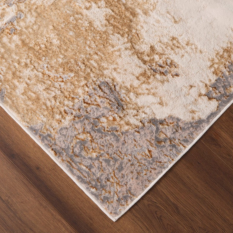Lavin Rugs T9030 Terra 5'3" x 7'6" Marbled Rug, Cream Gold/Earth