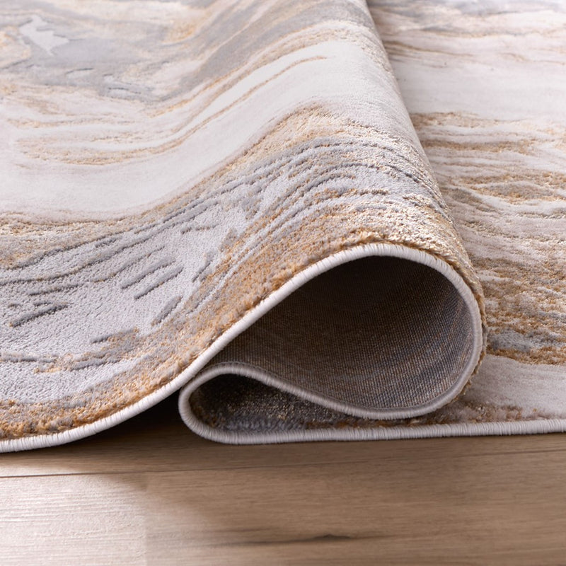 Lavin Rugs T9031 Terra 6'7" x 9'6" Marbled Rug, Cream Gold/Earth