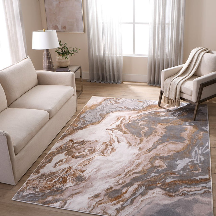 Lavin Rugs T9031 Terra 9'10" x 13'2" Marbled Rug, Cream Gold/Earth