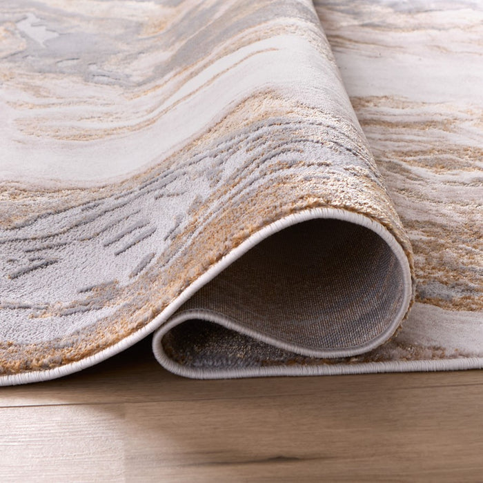 Lavin Rugs T9031 Terra 9'10" x 13'2" Marbled Rug, Cream Gold/Earth