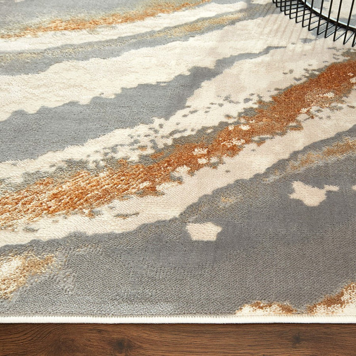 Lavin Rugs T9032 Terra 2' x 3' Marbled Rug, Cream Gold/Earth Tones