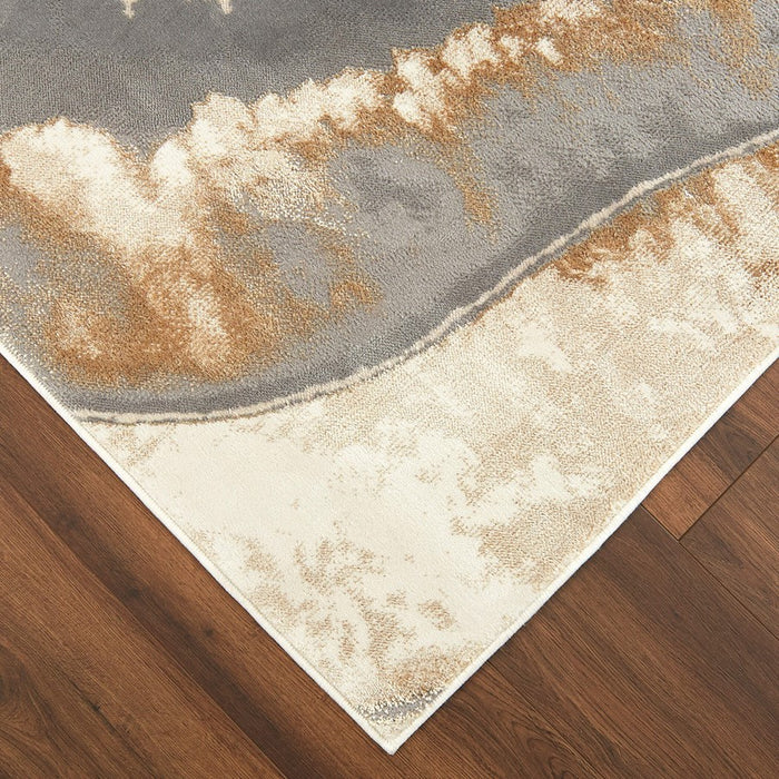 Lavin Rugs T9032 Terra 2' x 3' Marbled Rug, Cream Gold/Earth Tones