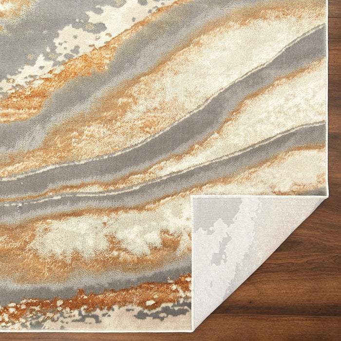 Lavin Rugs T9032 Terra 6'7" x 9'6" Marbled Rug, Cream Gold/Earth