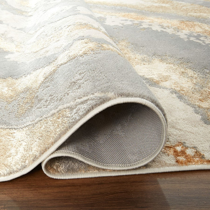 Lavin Rugs T9032 Terra 9'10" x 13'2" Marbled Rug, Cream Gold/Earth
