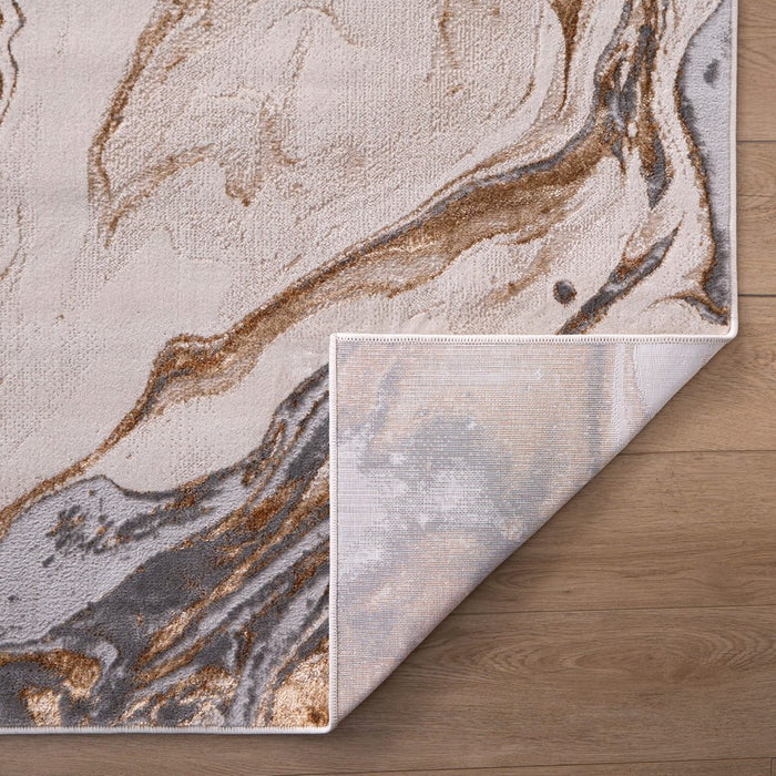 Lavin Rugs T9033 Terra 5'3" x 7'6" Marbled Rug, Cream Gold/Earth