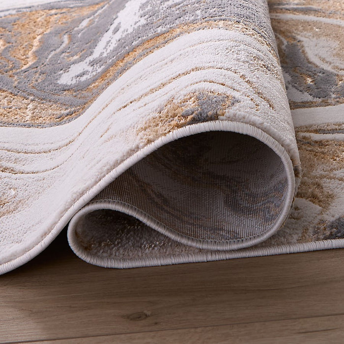 Lavin Rugs T9033 Terra 7'10" x 10'10" Marbled Rug, Cream Gold/Earth