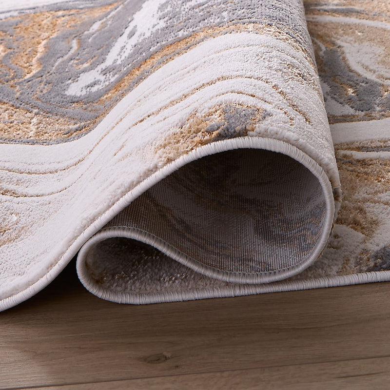Lavin Rugs T9033 Terra 9'10" x 13'2" Marbled Rug, Cream Gold/Earth