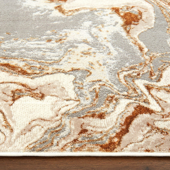 Lavin Rugs T9034 Terra 5'3" x 7'6" Marbled Rug, Cream Gold/Earth