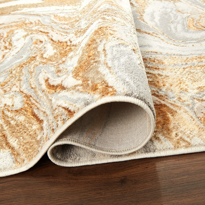 Lavin Rugs T9034 Terra 5'3" x 7'6" Marbled Rug, Cream Gold/Earth