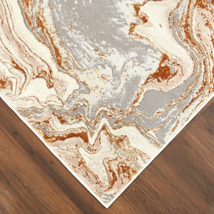 Lavin Rugs T9034 Terra 5'3" x 7'6" Marbled Rug, Cream Gold/Earth