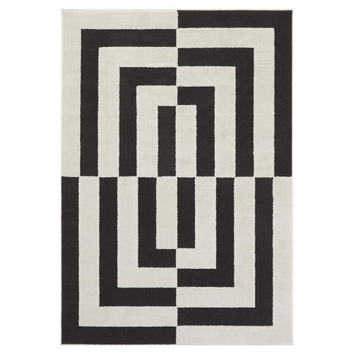 Lavin Rugs T9035 Optika 2' x 3' Geo Rug, Cream Black/White - T9035-0203