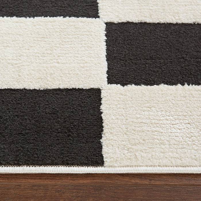 Lavin Rugs T9035 Optika 2' x 3' Geo Rug, Cream Black/White